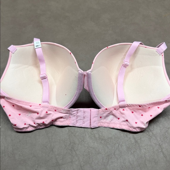 PINK Victoria’s Secret Pink Red Heart Print Wear Everywhere Super Push Up Bra - Picture 3 of 9